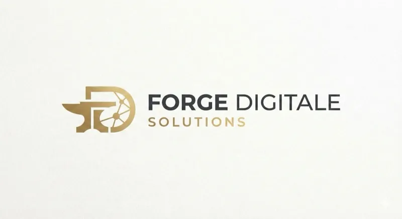 Capture d'écran du site web Forge Digitale Solutions avec design moderne et identité visuelle dorée