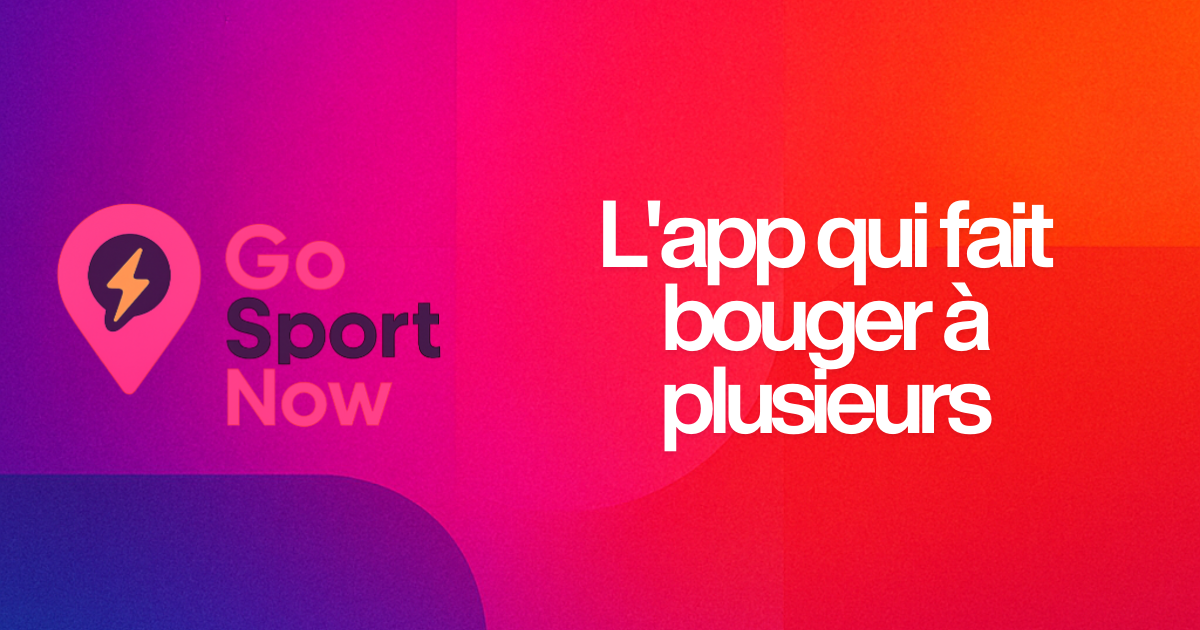 Maquette de l'application mobile GoSportNow montrant l'interface de mise en relation pour sportifs